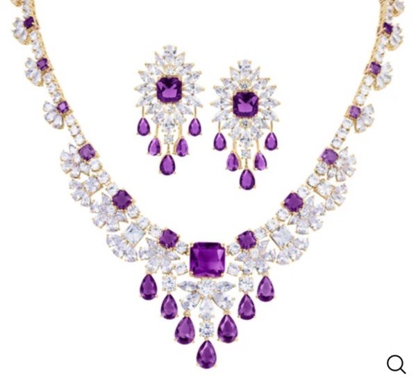Daniel Steiger NEW Gold Plated Stormy Haze Collection Necklace &Earrings $578.