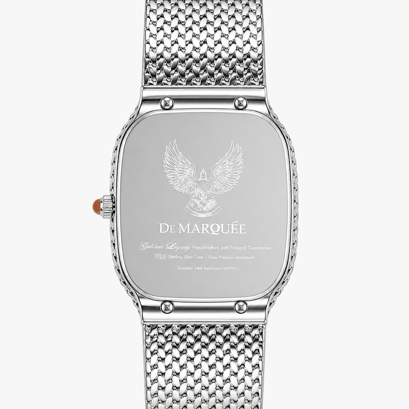 De Marquée Golden Horizon Tiger Eye Dial Sterling Silver Swiss Quartz Limited 75
