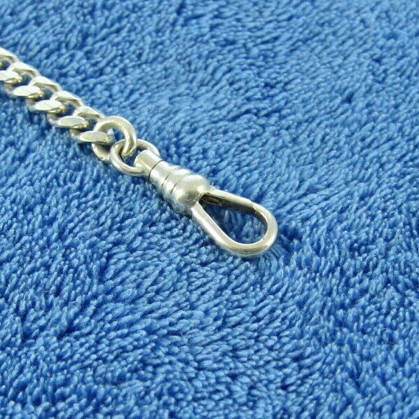 19.5 Grams, Men’s Solid Sterling Silver Albert 13 Inch Pocket Watch Chain