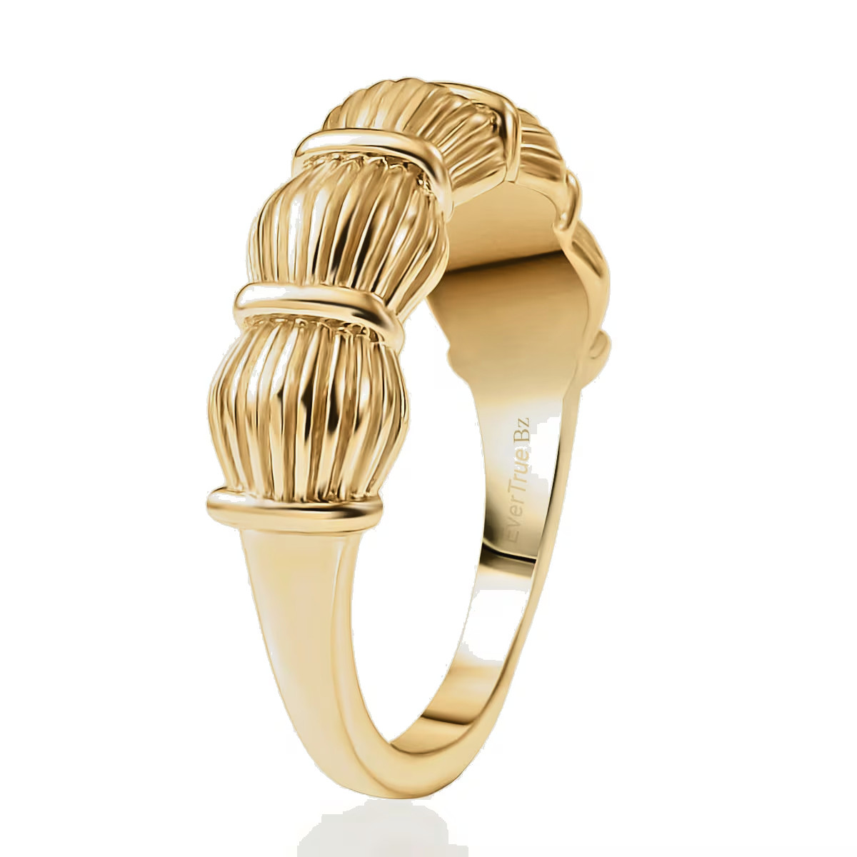 EverTrue Bronzella Collection Architect King Band Ring in 18K Yellow Gold Plate