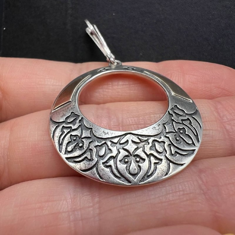 Vintage Women s Jewelry 925 Silver 14K Gold Hoop Earrings Floral Engraved 8.6gr