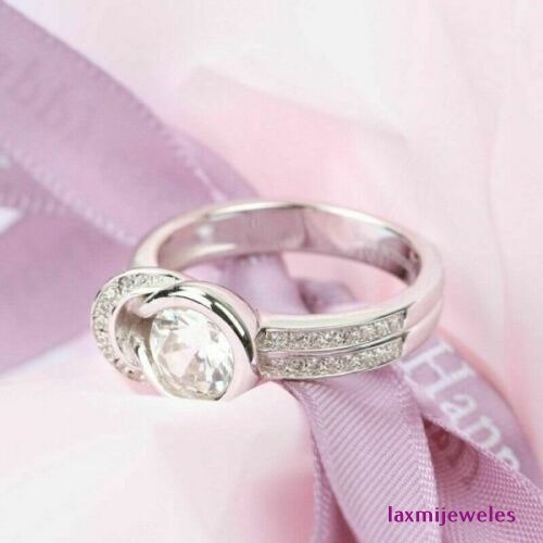 2Ct Round Cut Lab Created Diamond Ring Love Knot Promise Anniversary 14K Gold FN