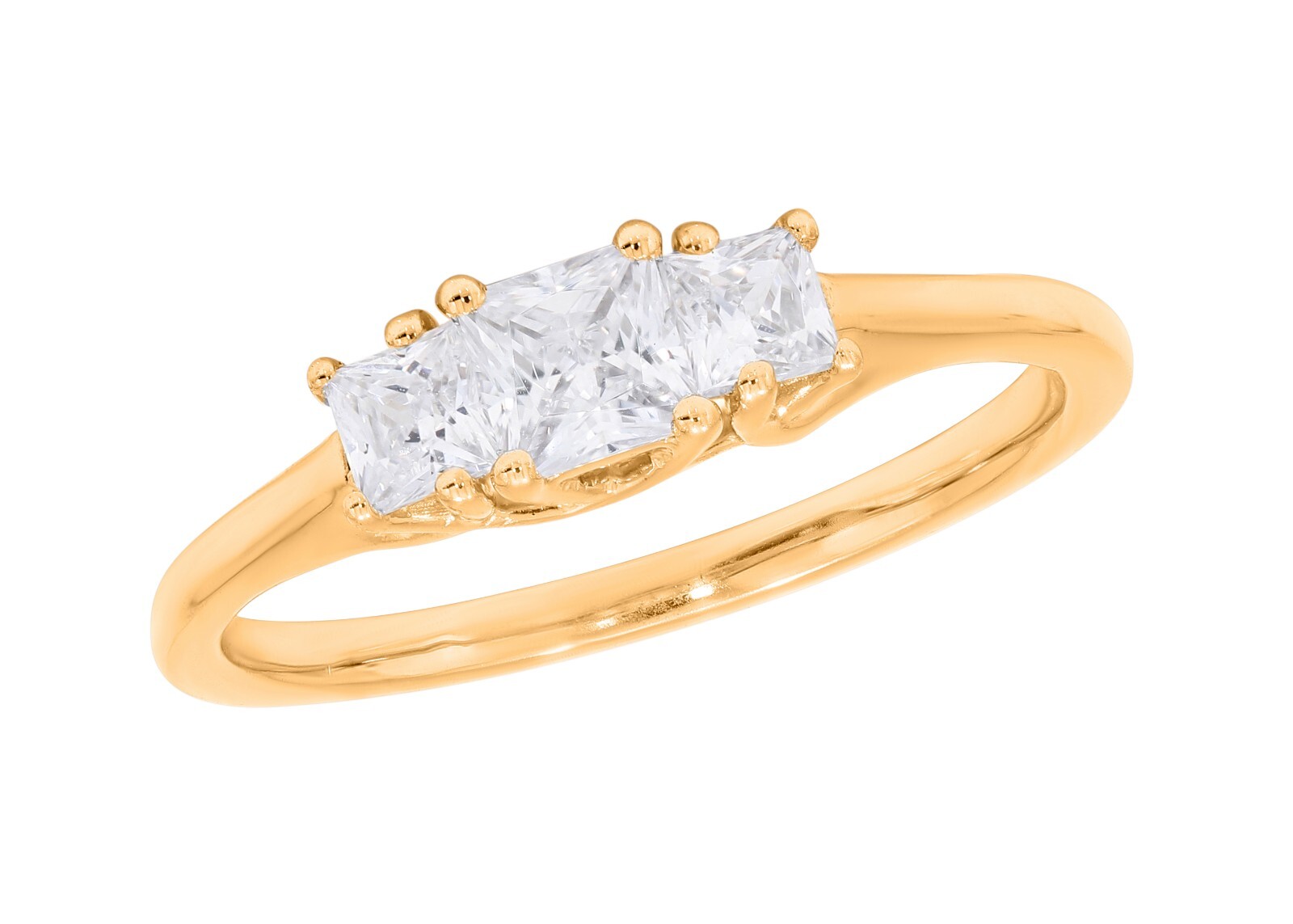 0.60Ct Princess Cut Lab Grown Diamond 3 Stone Engagement Ring 925 Silver Women