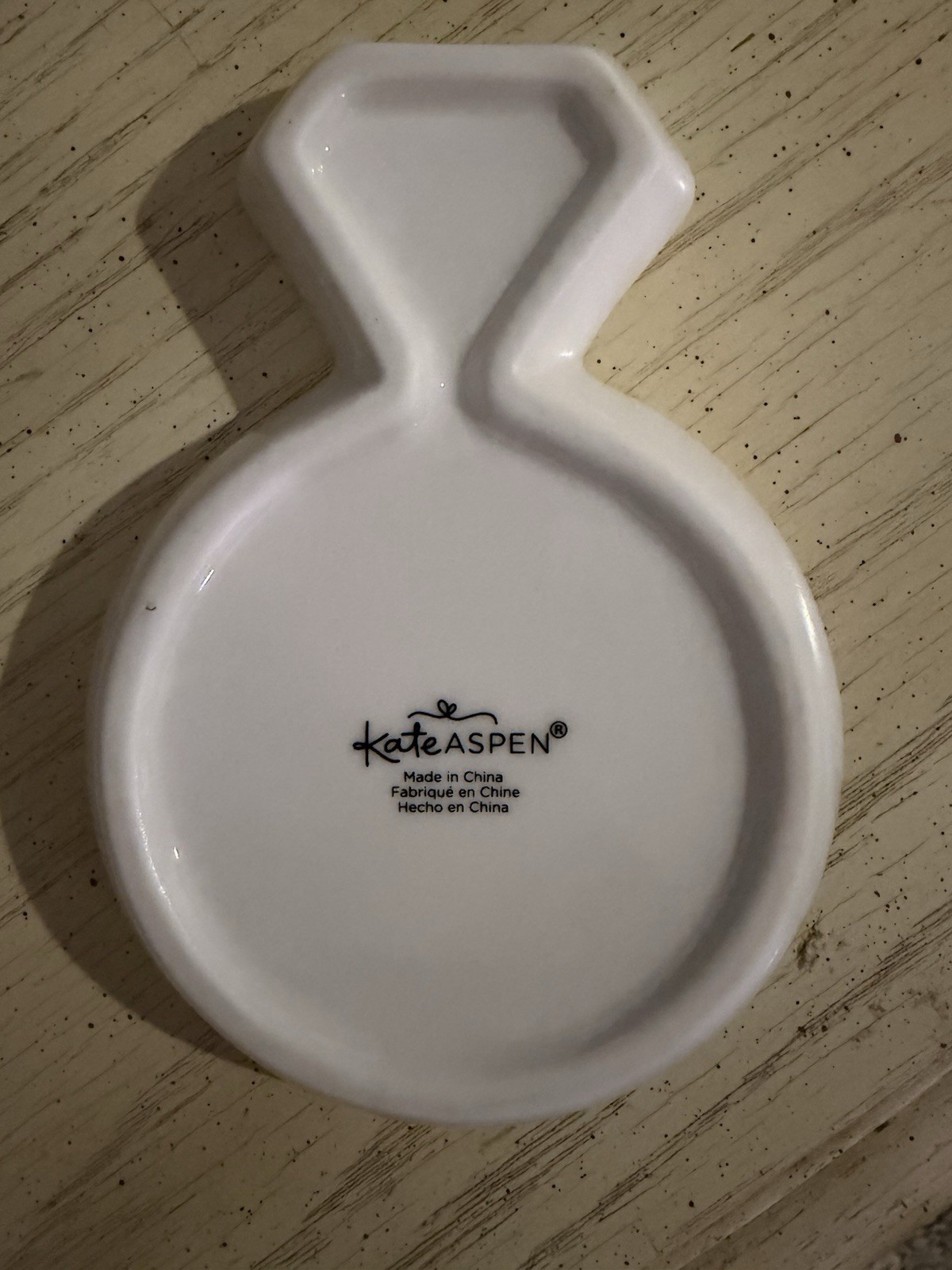 Kate Aspen Ceramic Wedding Ring Jewelry Dish “I Do” Blue/White Novelty Shape
