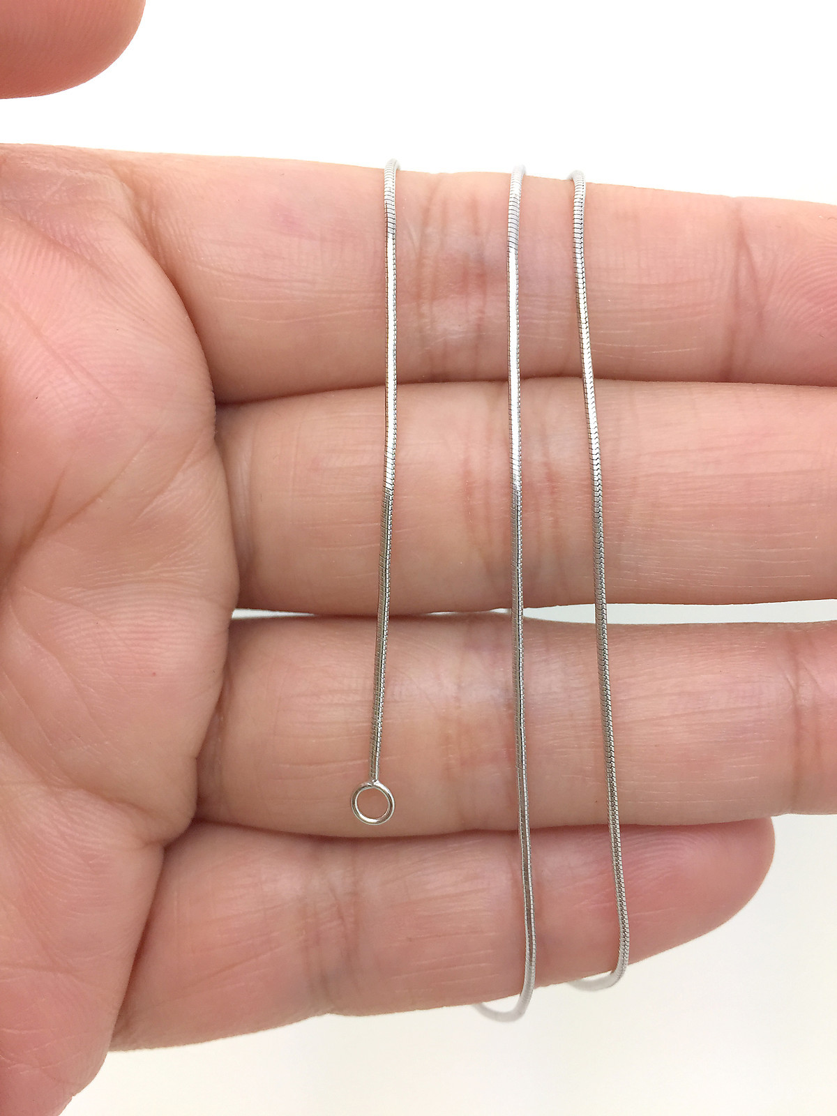 10 PC HIGH QUALITY STERLING SILVER .925 SNAKE CHAIN NEW NECKLACE 18″ LENGTH .8mm