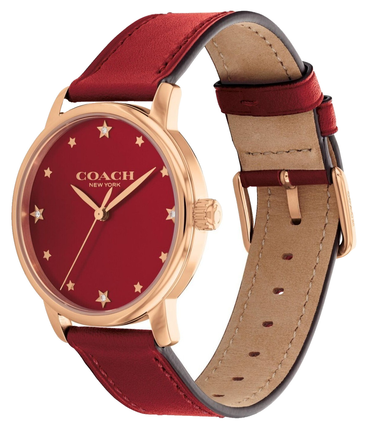COACH GRAND 14504073 RED LOGO DIAL RED LEATHER STRAP 36MM WOMEN’S WATCH