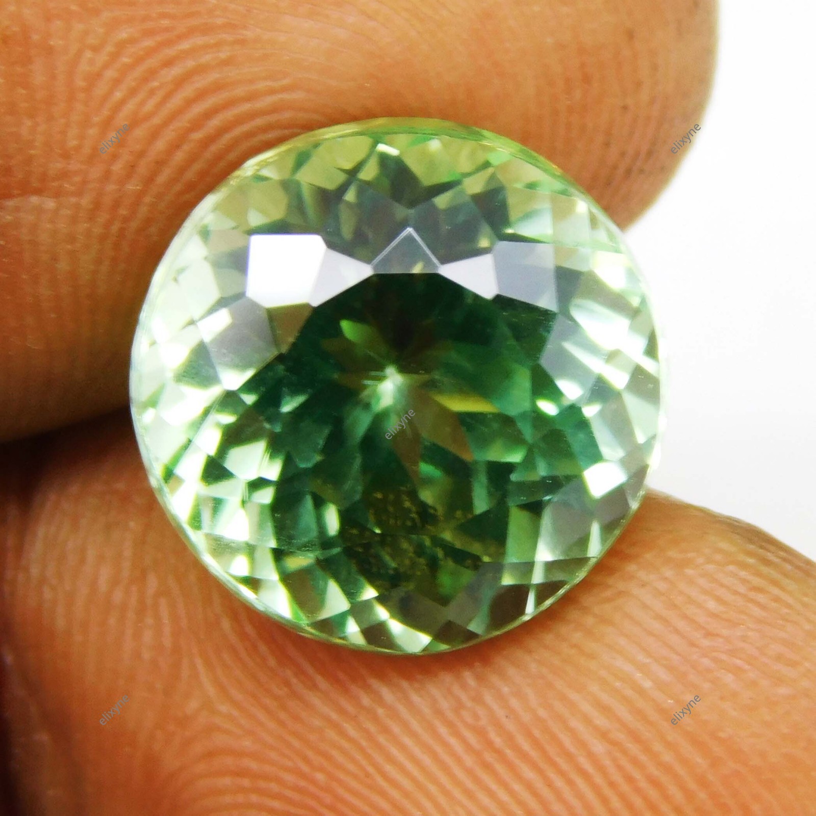 Natural Green Sapphire 8.85 Ct Round Cut FLAWLESS Certified Loose Gemstone