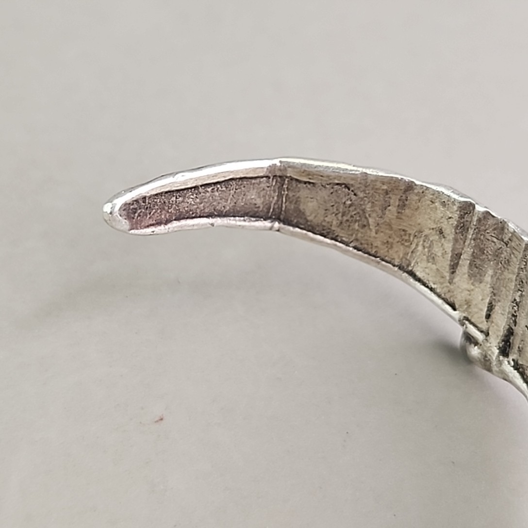 Modernist Cuff Bracelet Sterling Silver Chunky Brutalist 32.73gr 6.25″