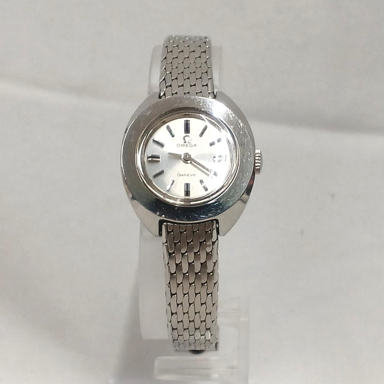 Omega Geneve Manual Wind Ladies Watch Silver Stainless Steel Vintage