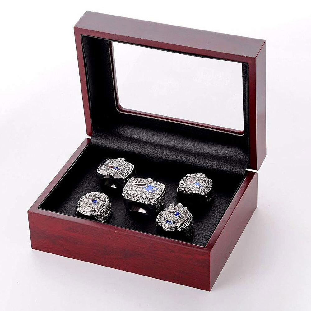 1-7 Holes Championship Ring Display Case Box Wooden Collection Storage Box F