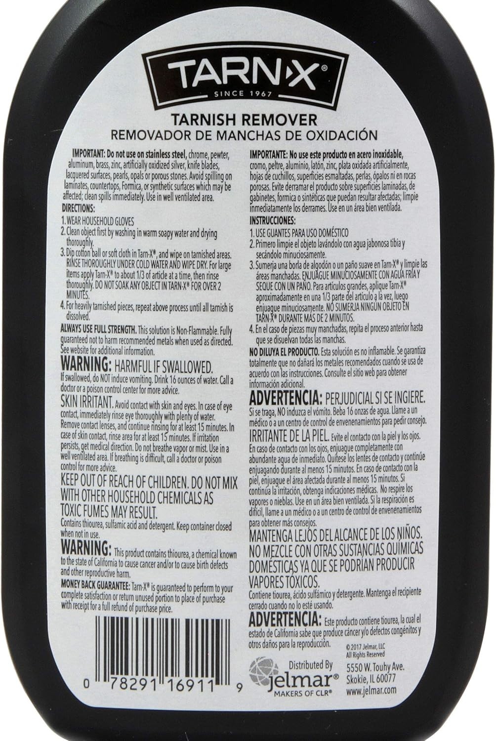 Tarn-X 12oz Tarnish Remover Restores Shine Sterling Silver Platinum Gold Diamond