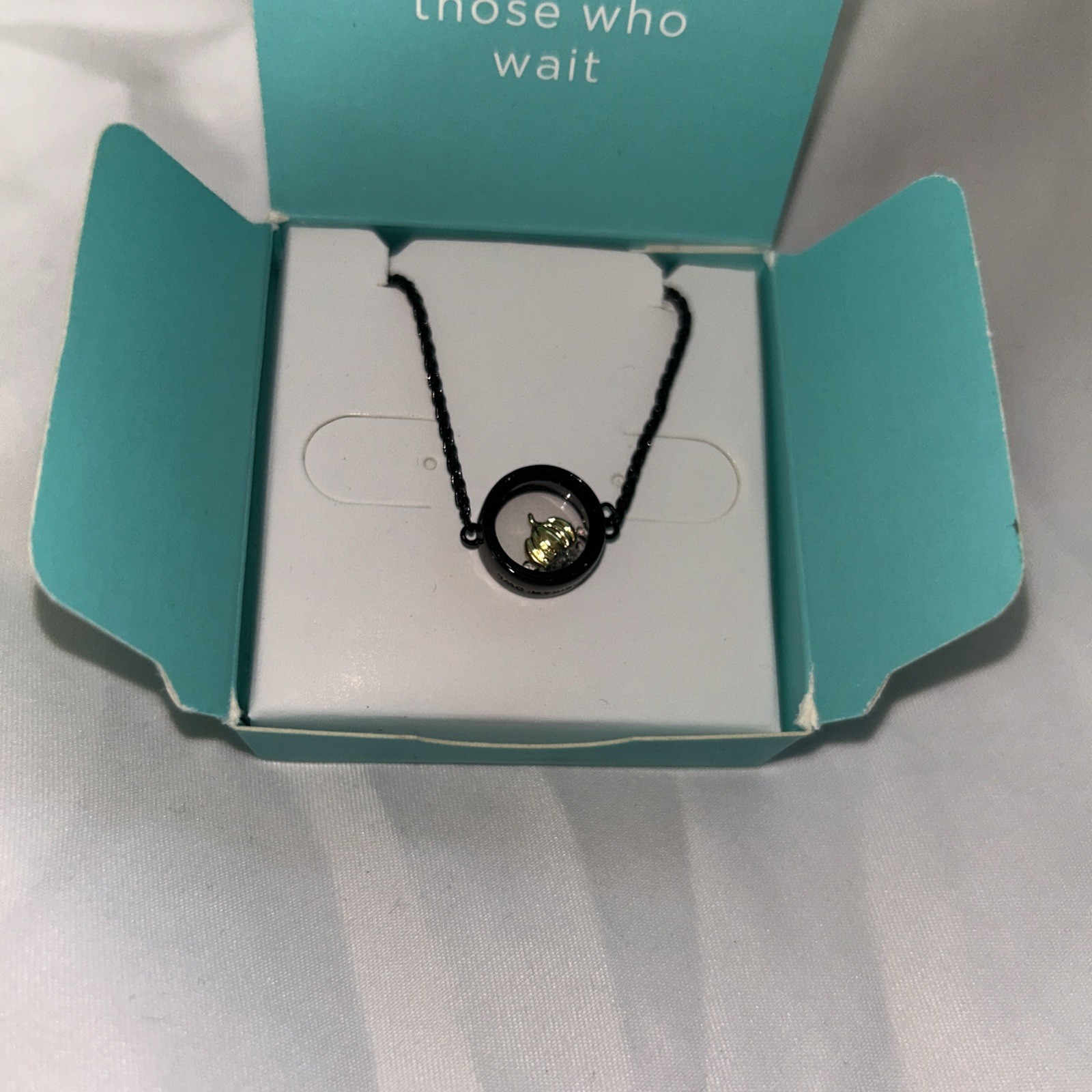 Origami Owl Black Capsule Bolo Bracelet with Pumpkin Charm and Stardust
