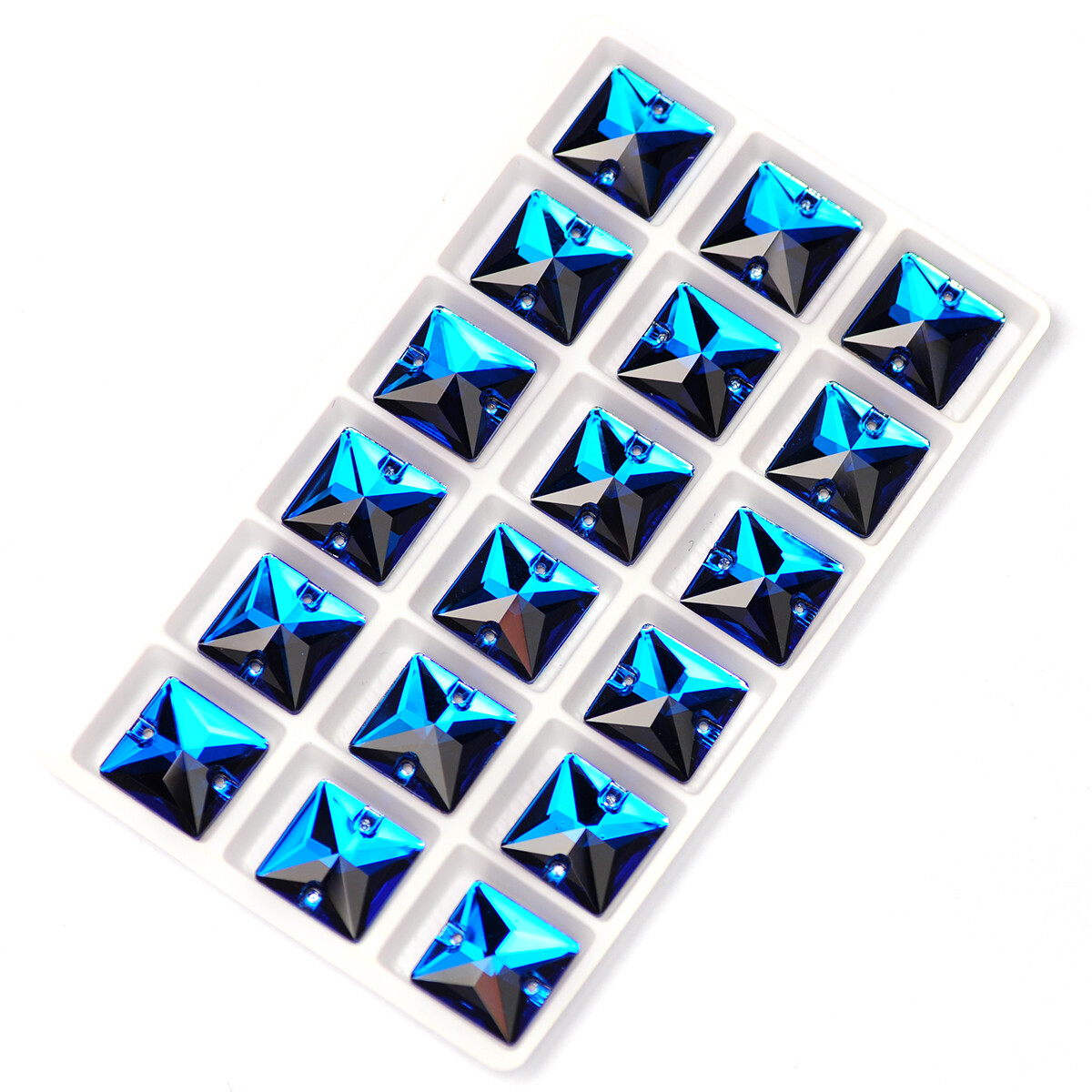 Multicolor Capri Blue Crystals Glass Sew On Rhinestones Flatback With Two Holes