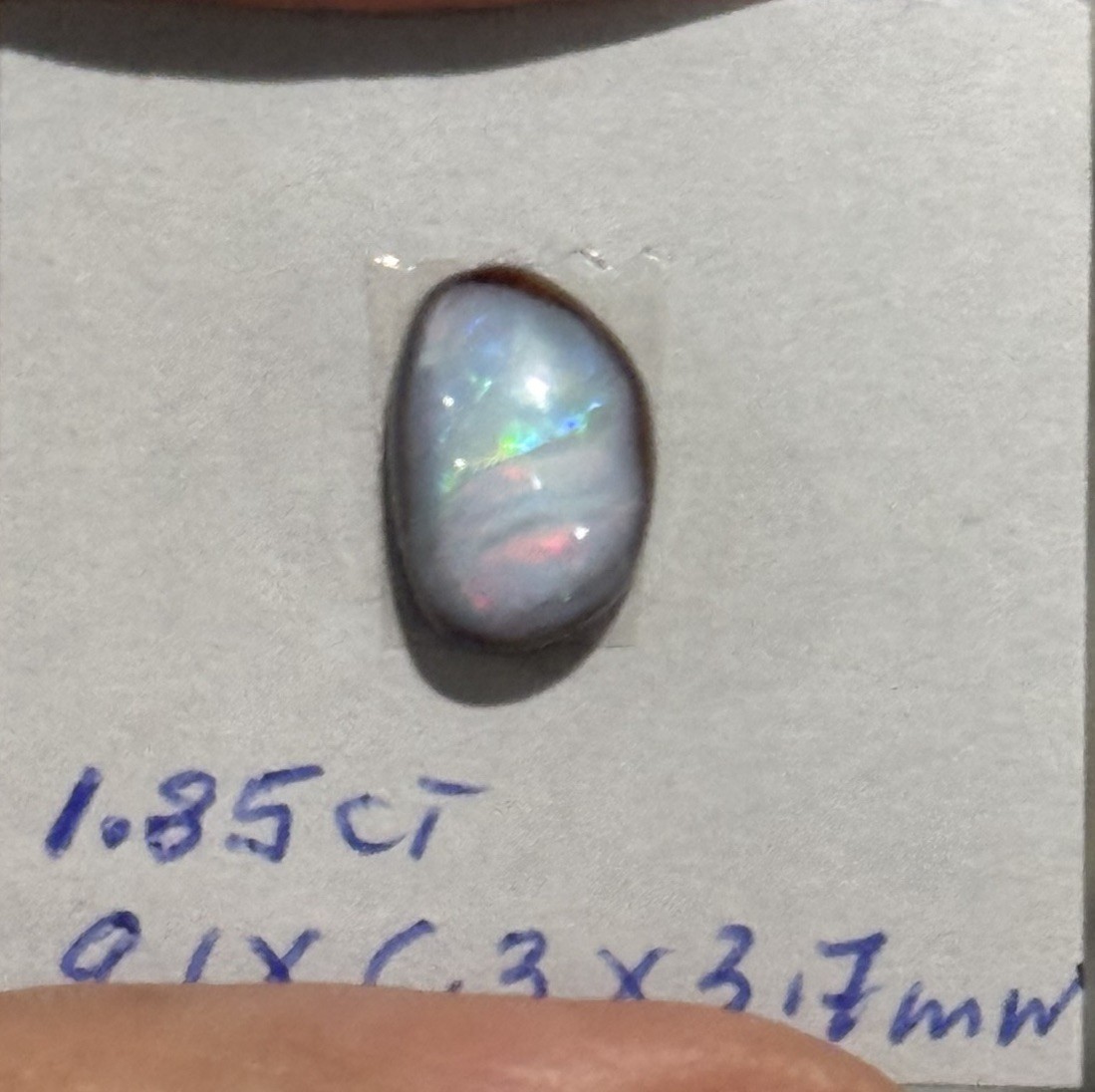 1.85ct 9.1×6.3×3.7mm Colorful Australian Boulder Opal Oval Cabochon Ring Gem