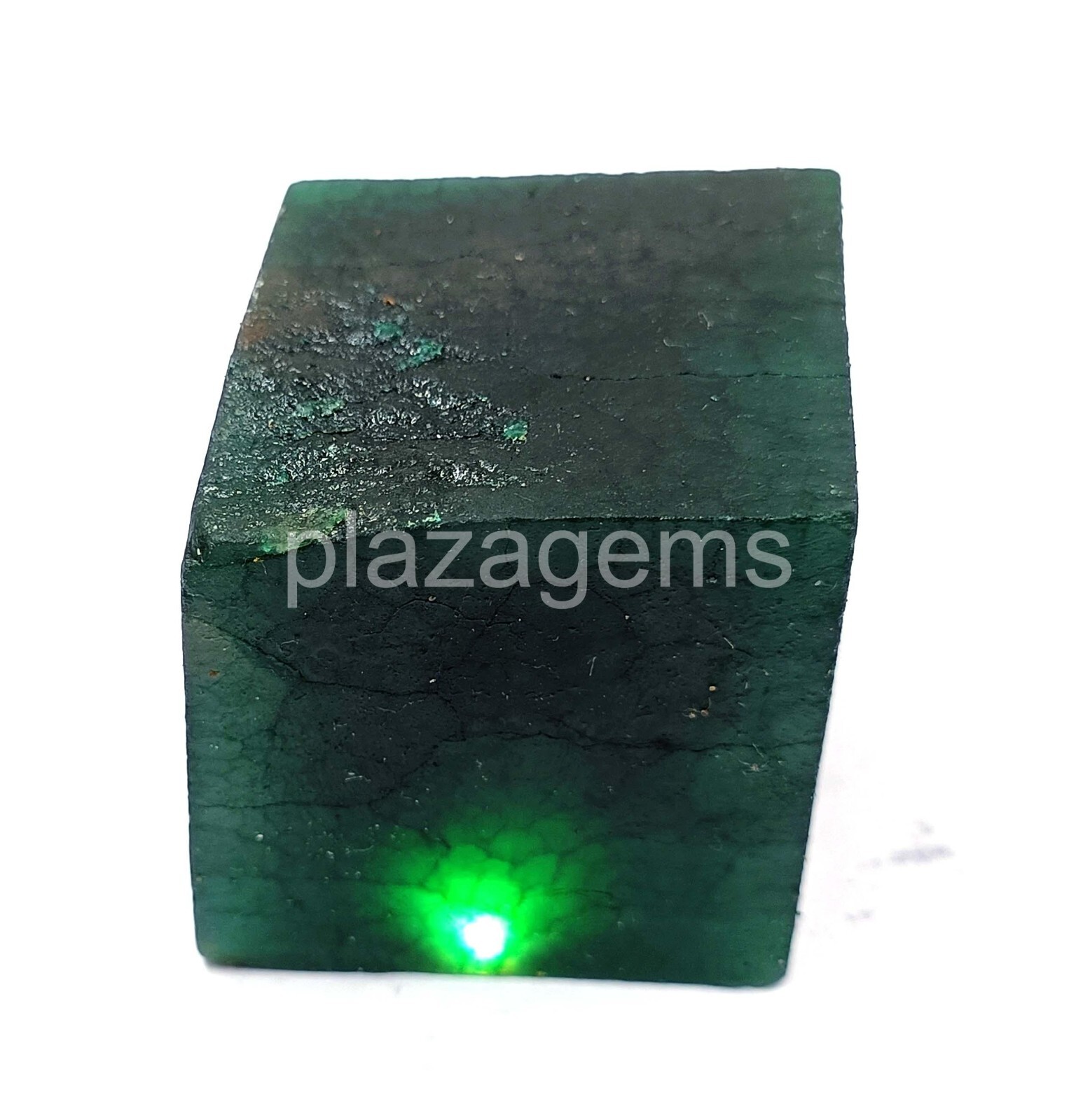 783.0 Ct Cube Cut Natural Green Emerald Raw Certified Loose Gemstone 5RDU