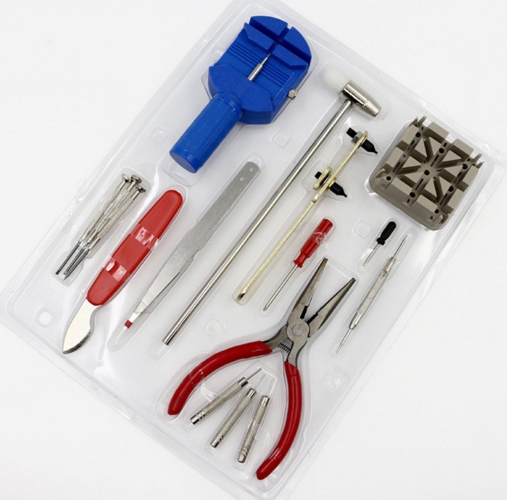 16Pcs Watch Repair Tool Kit Watch Back Remover Strap Battery Replacement Set