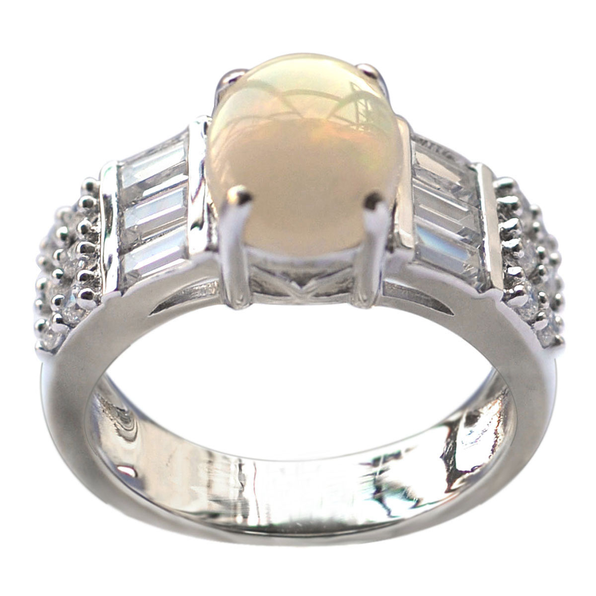 De Buman 1.4ctw Opal 925 Silver Ring SIZE 7/8/8.5