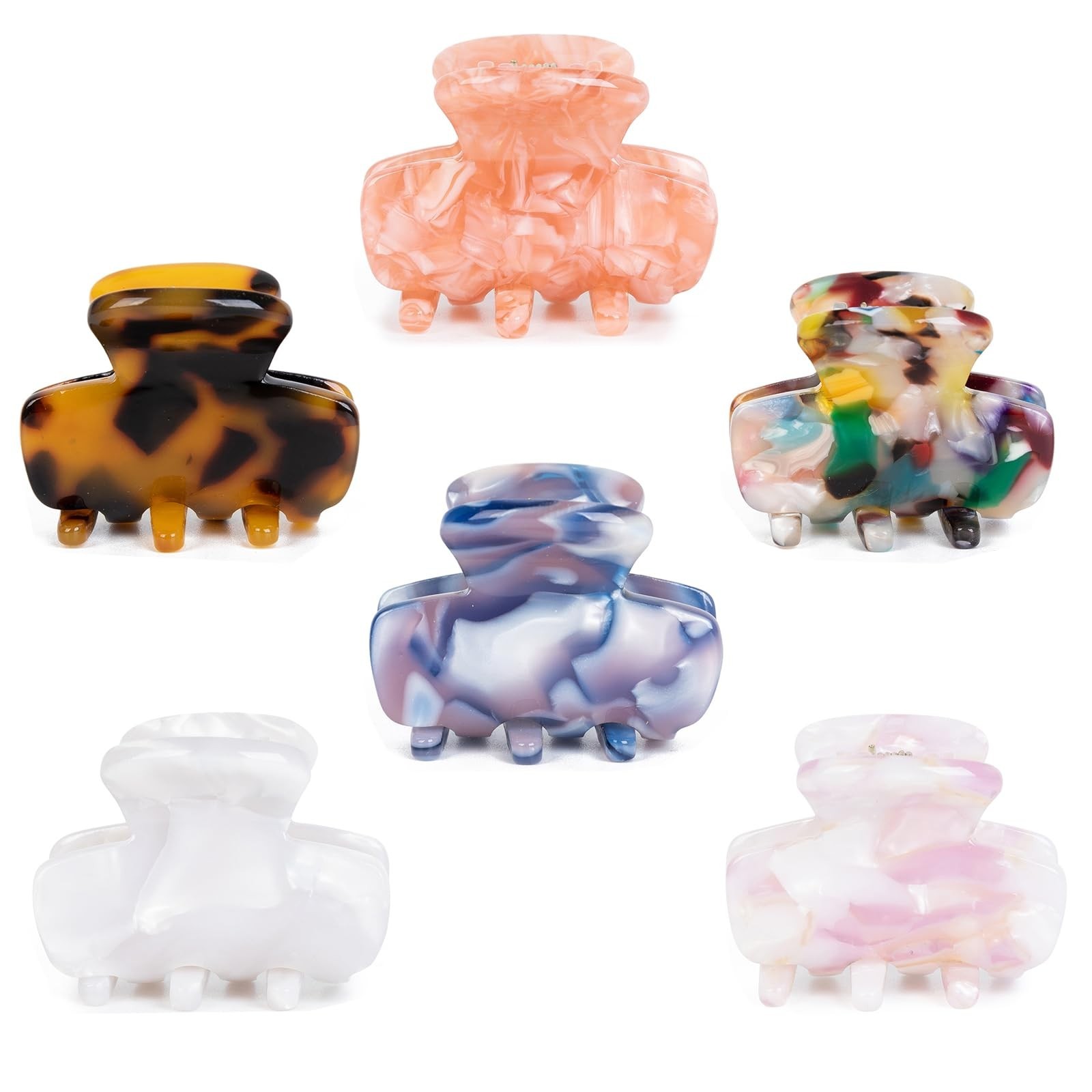 Small Hair Clips for Women,1.4″ Acetate Hair Claw Clips, Strong Hold Nonslip …