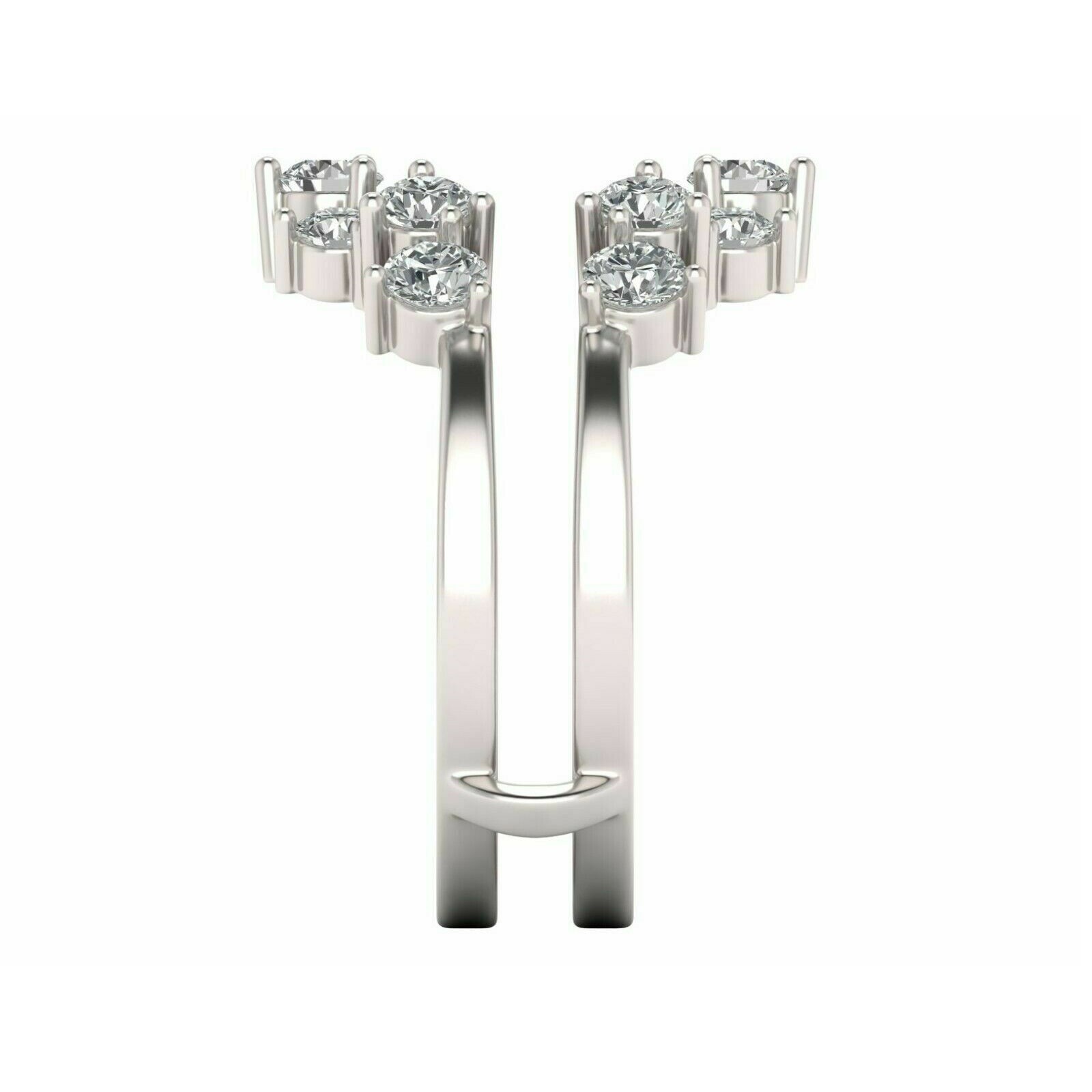 1.24Ct White Round Stone Solitaire Ring Wrap Enhancer In 925 Sterling Silver