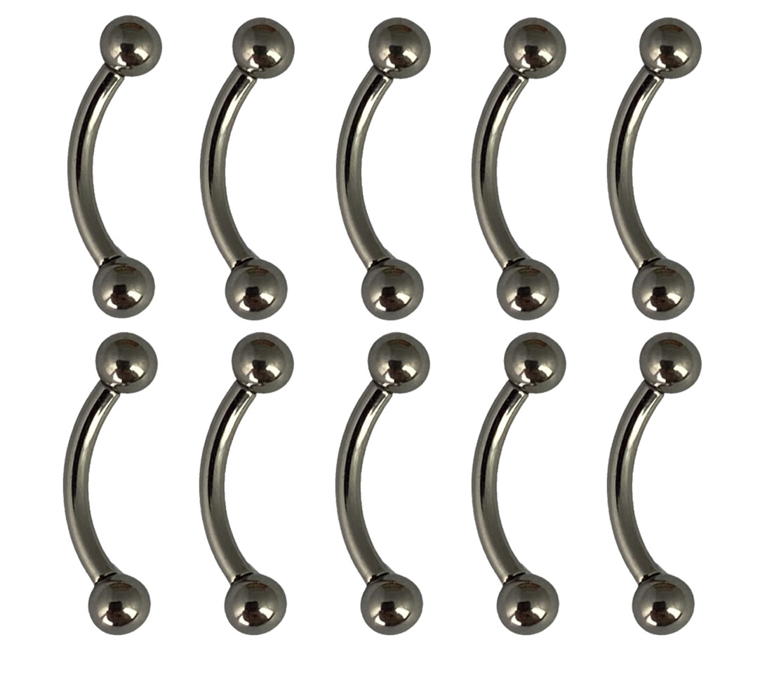 Lot of 10 ASTM F-136 Curved Barbells Implant Grade Internally Threaded TI-004