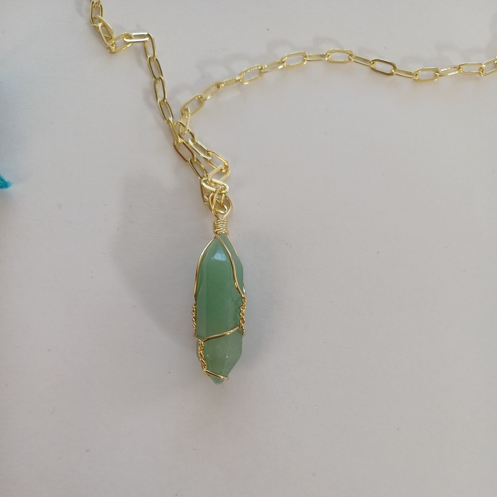 Natural Quartz Chakra Crystal Healing Point Cut Gemstone Pendant Reiki Necklace