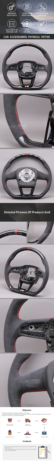 Steering wheel for Audi Q5l in carbon fiber and Alcantara