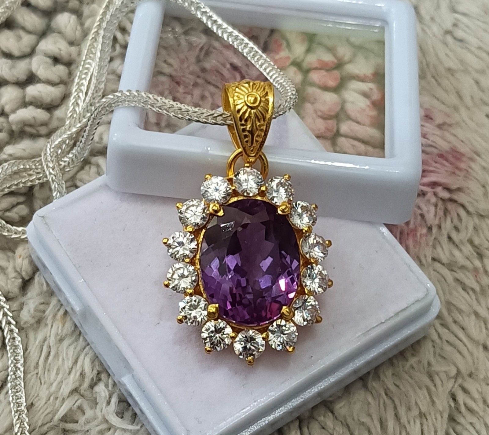 39 Ct Natural Alexandrite Pendant –Certified Bio- Gem in Silver 925 With Chain