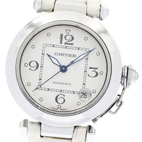 Cartier Pasha C W3106199 35mm SS Silver Dial Automatic Date Watch #C7453