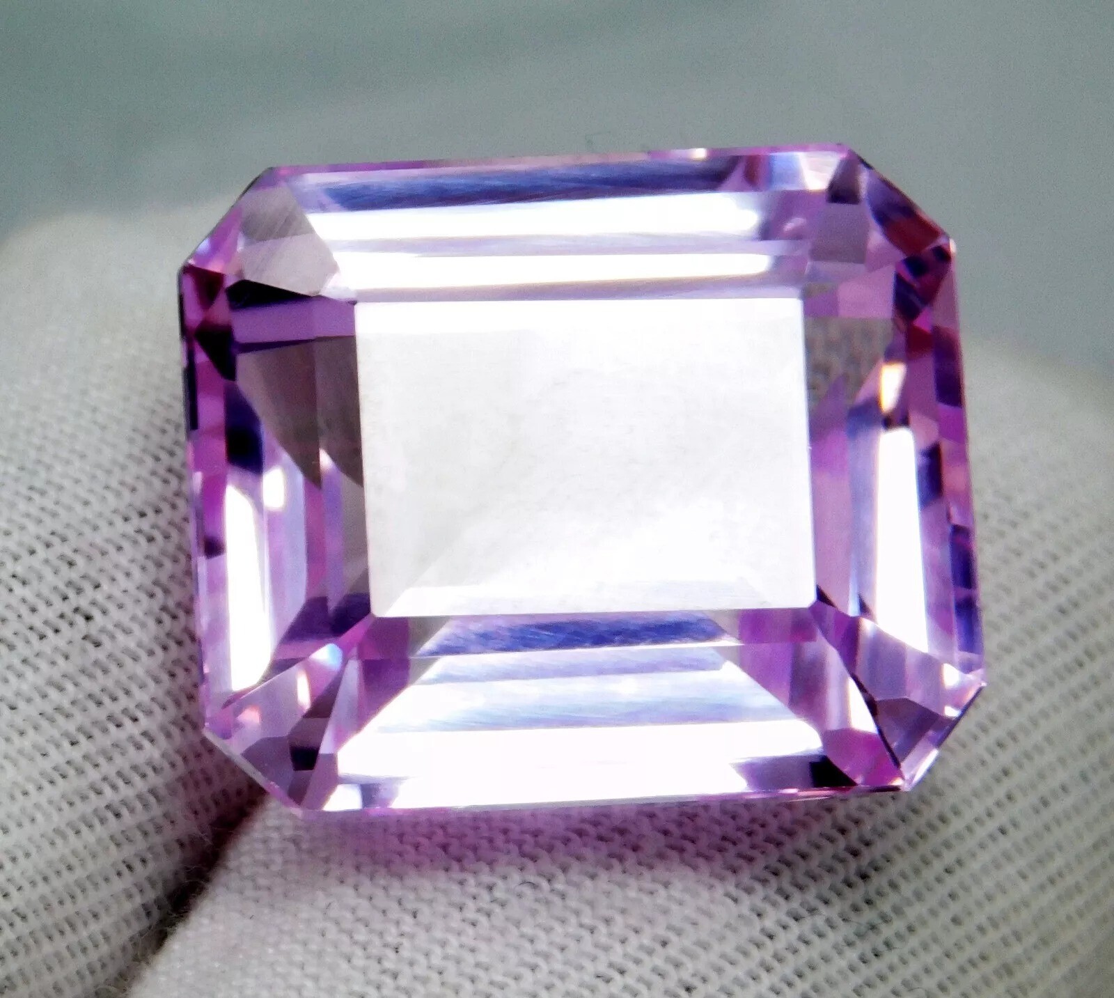 Brazilian Pink Kunzite Emerald Cut Natural 58-60 Ct EGL Certified Loose Gemstone