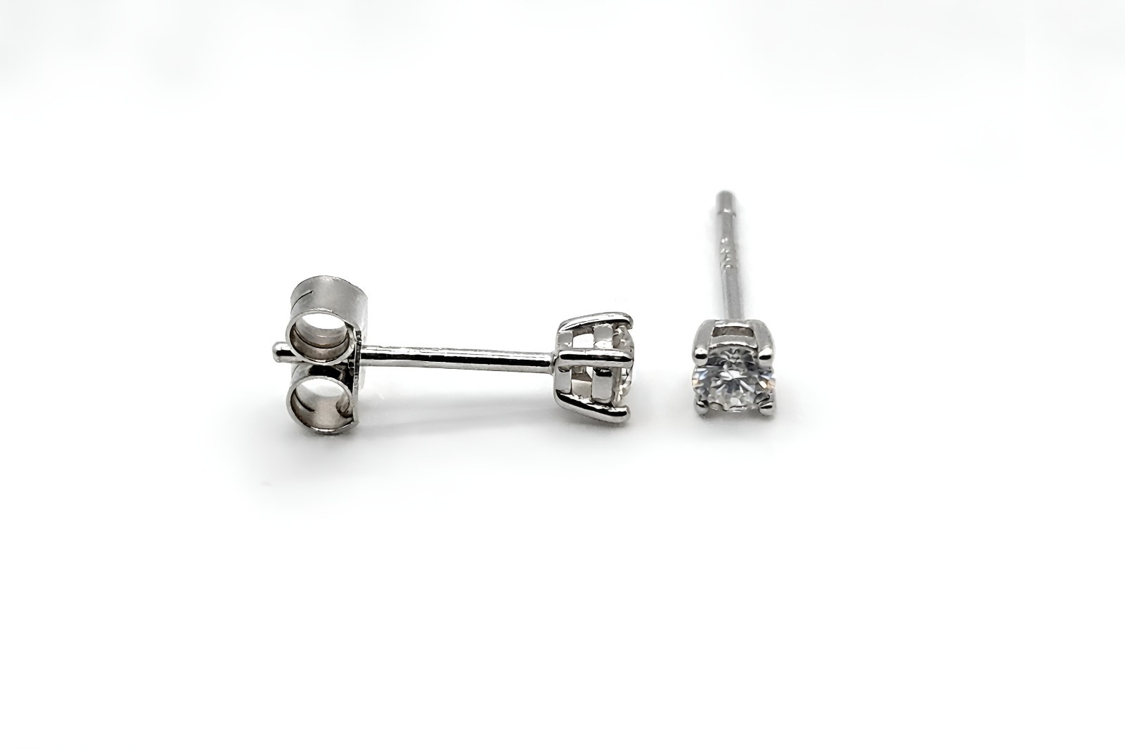 0.20 CT Round Moissanite Stud Earrings .925 sterling silver