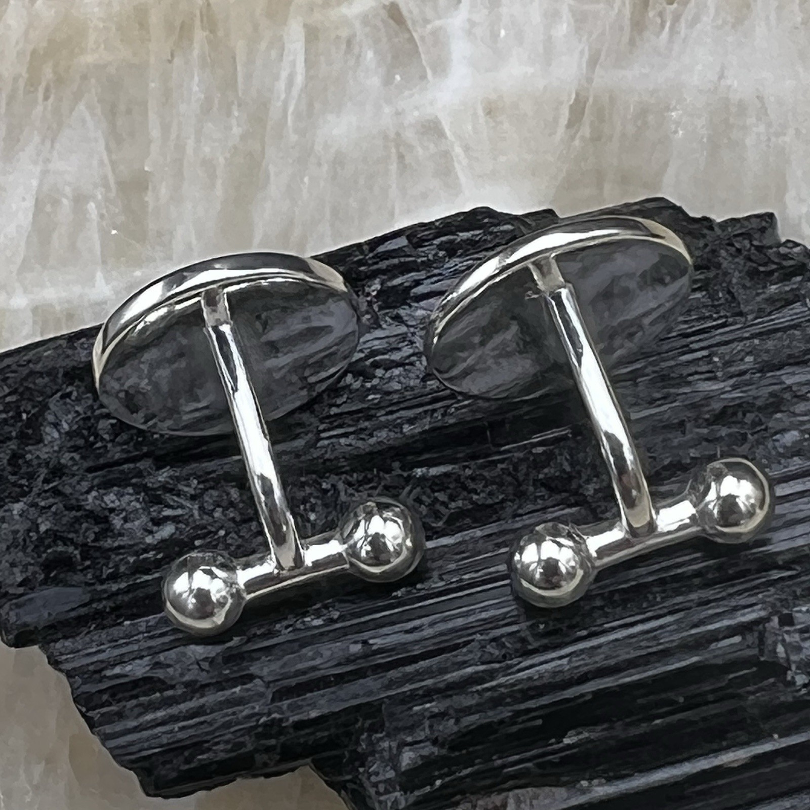New .925 Sterling Silver Round Blank Cufflink Settings Engravable Pad Findings