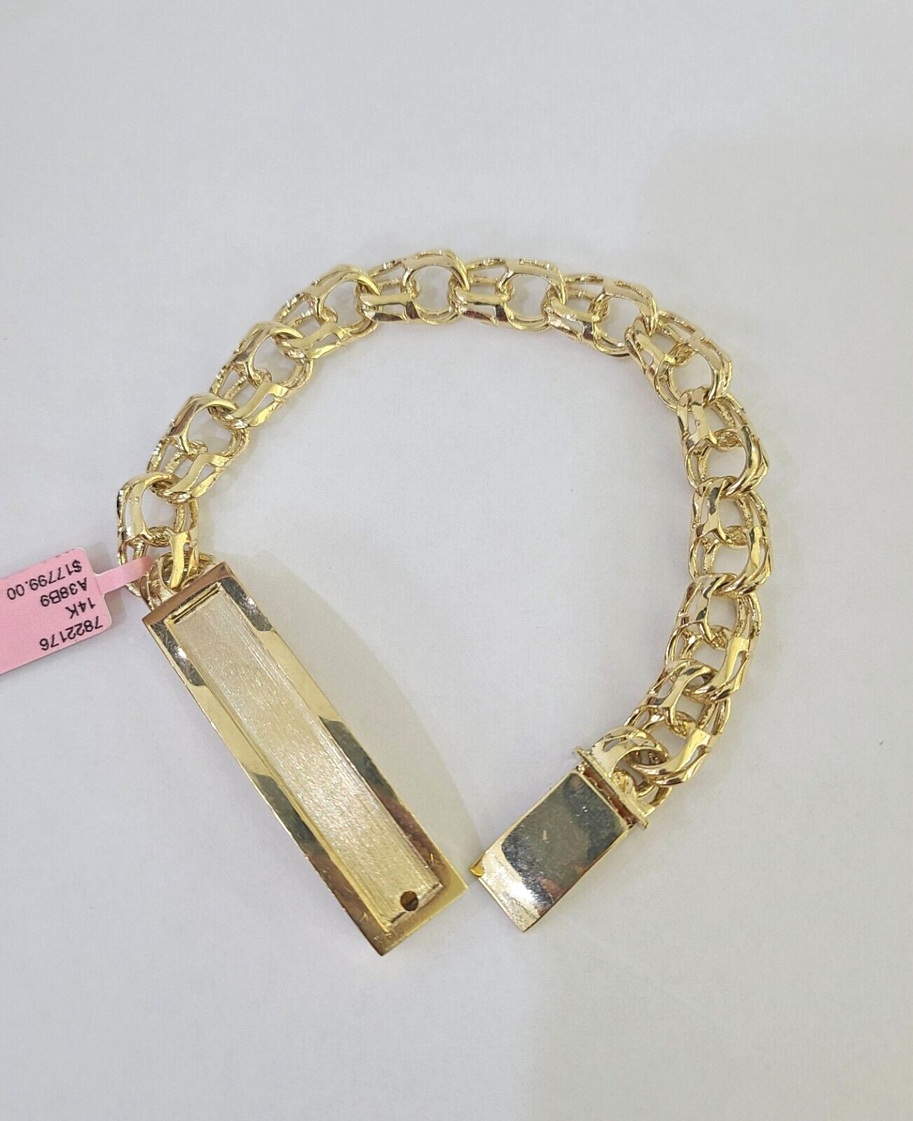 14k Chino ID Bracelet Yellow Gold Size 8.5″ Inches Box Lock Real 14kt