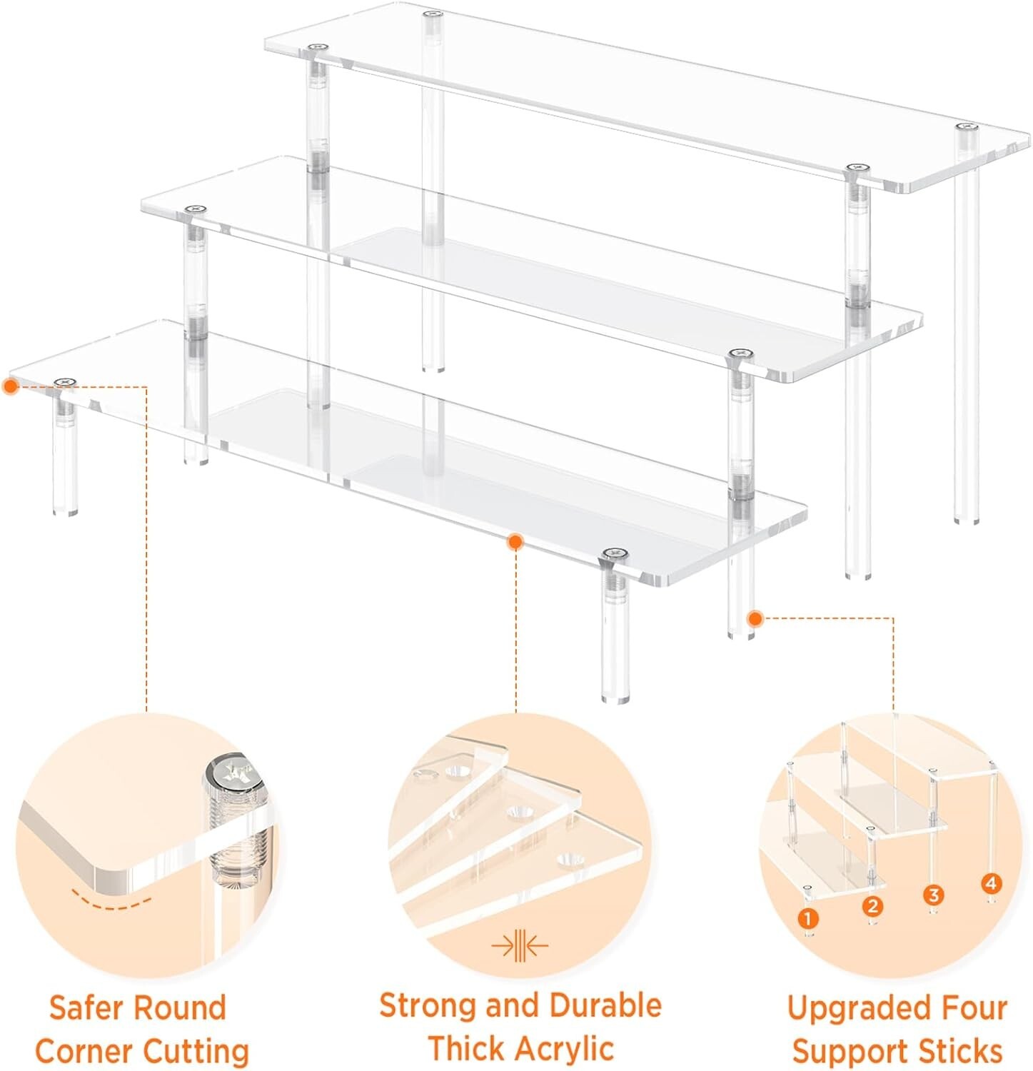 Multilayer Acrylic Display Rack – For Perfume, Cosmetics, Dolls & Nail Polish