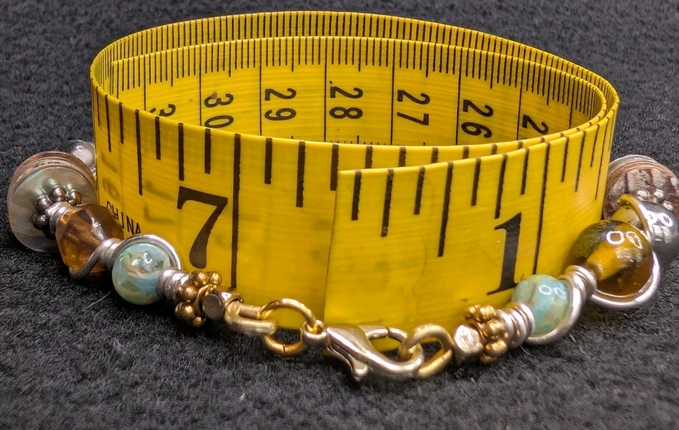 Statement Stylish Mixed Beaded Wire Wrapped (18cm) M Wrist