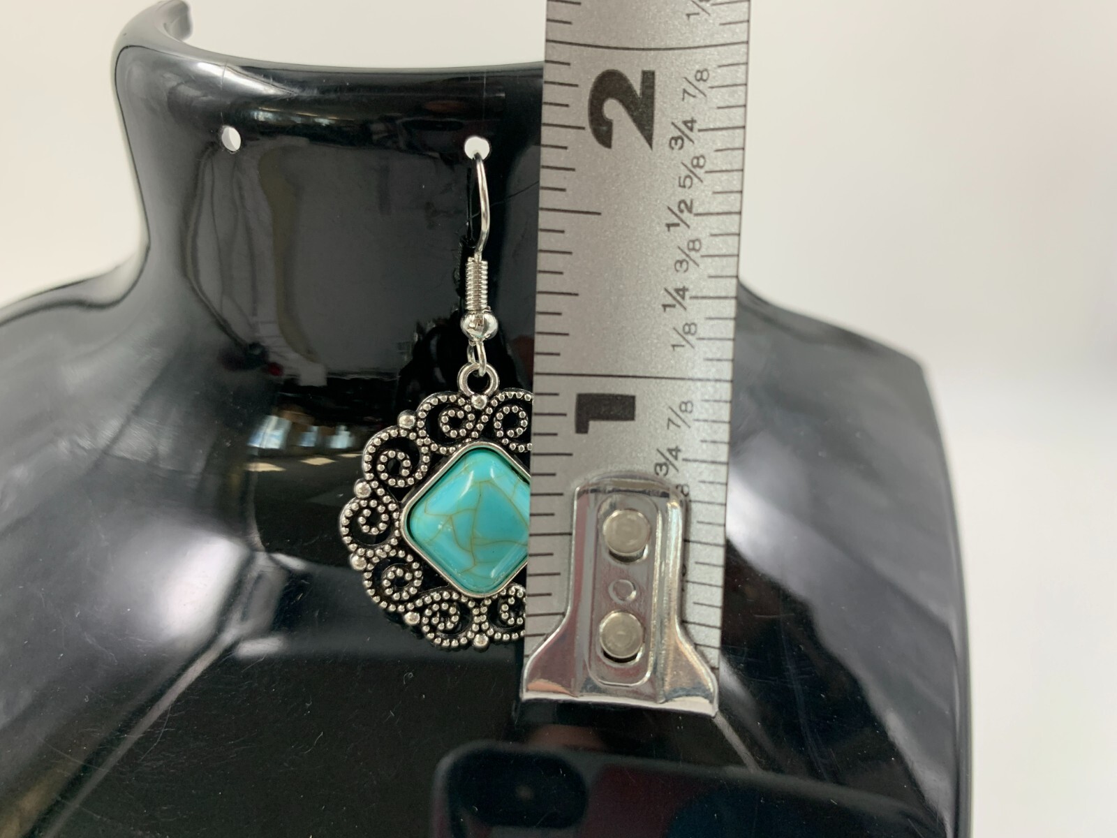 Metal & Blue Stone 9in Necklace & Earrings Set DD01B10088