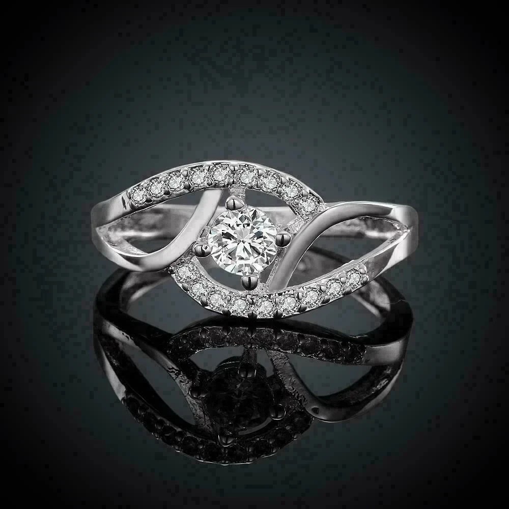 2.30Ct Round Cut Simulated Diamond Women’s Promise Ring In 14K White Gold Plated