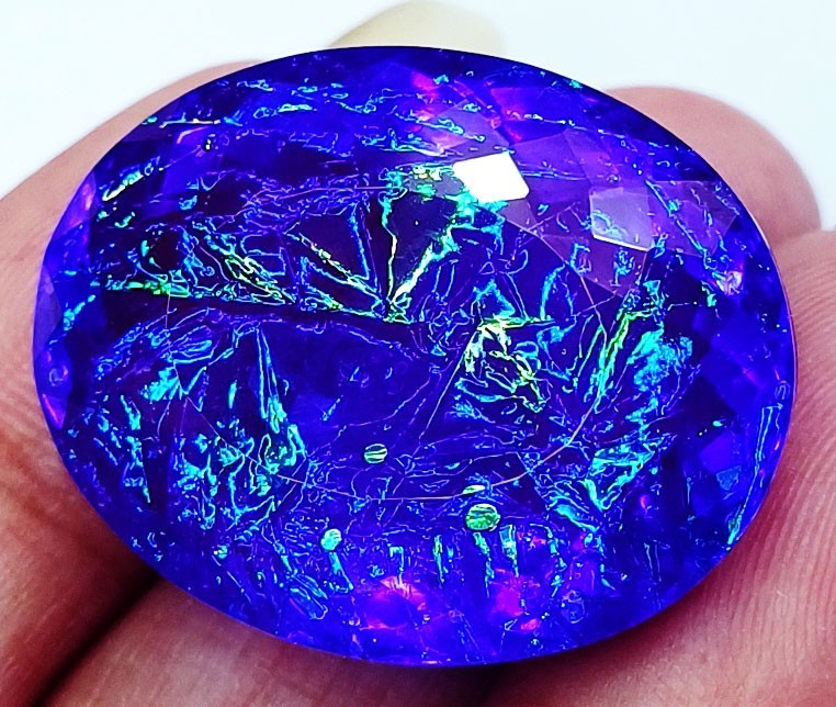 Natural Monarch Fire Opal Doublet Certified 50 to 55 Ct Loose Gemstone