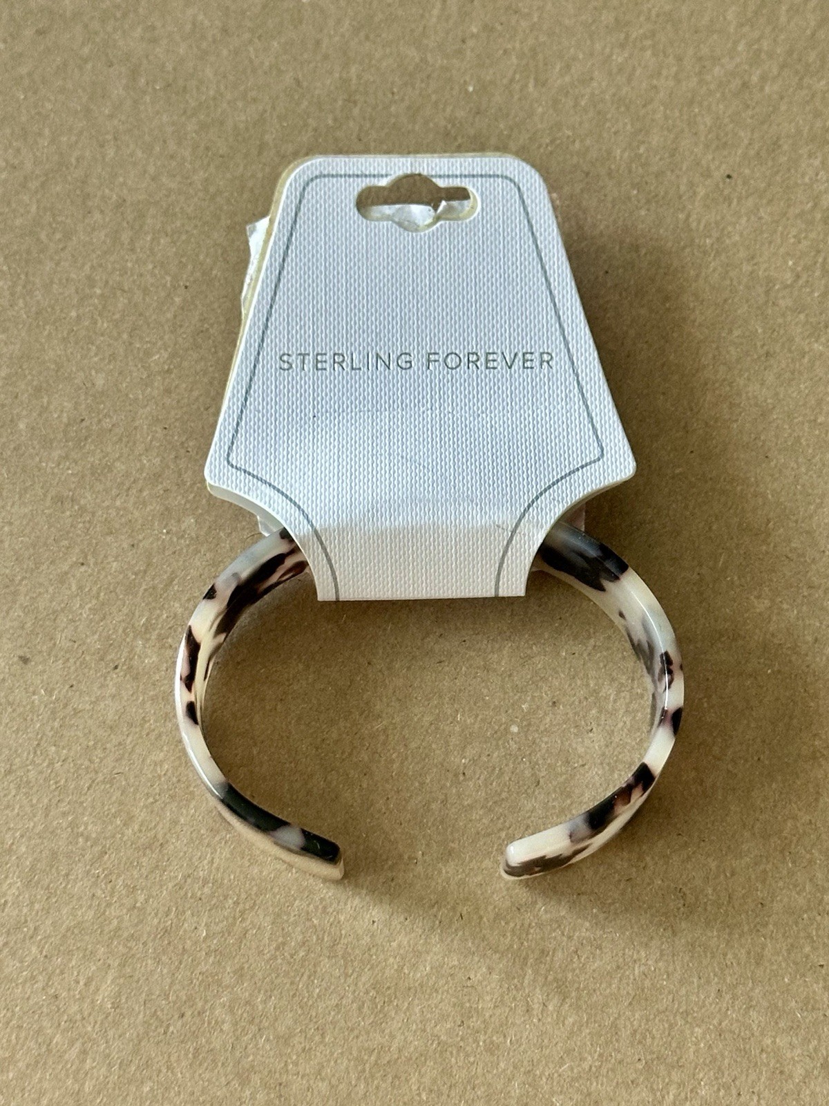 Sterling Forever Tortoise Shell Style Open Cuff Bracelet NWT | S or M Size