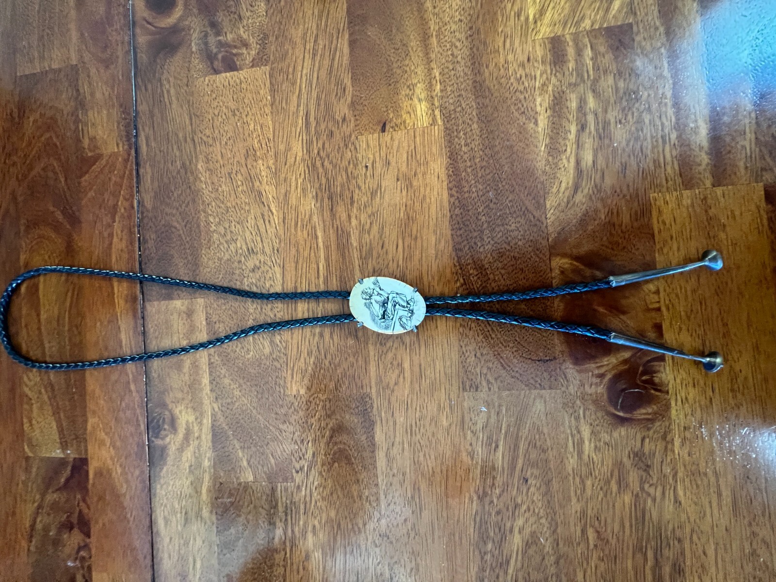 34″ Hadnmade Thinking Man Bolo Tie Sterling Silver Ends