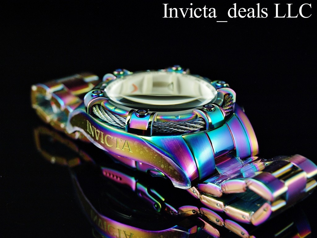 Invicta 52mm Men’s BOLT Chronograph White Dial IRIDESCENT Tone Stainless St Watc