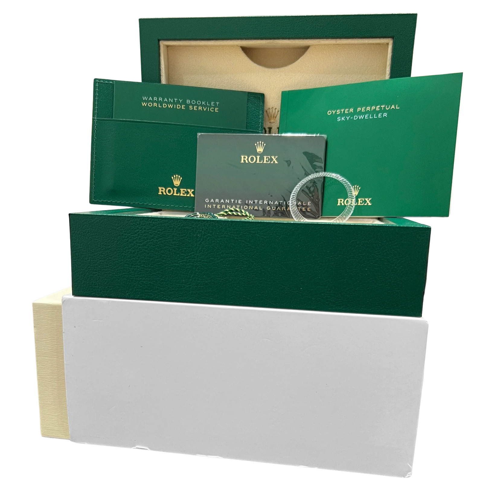 2024 PAPERS Rolex Sky-Dweller BLACK Two-Tone Gold Steel 42mm 336933 Watch BOX