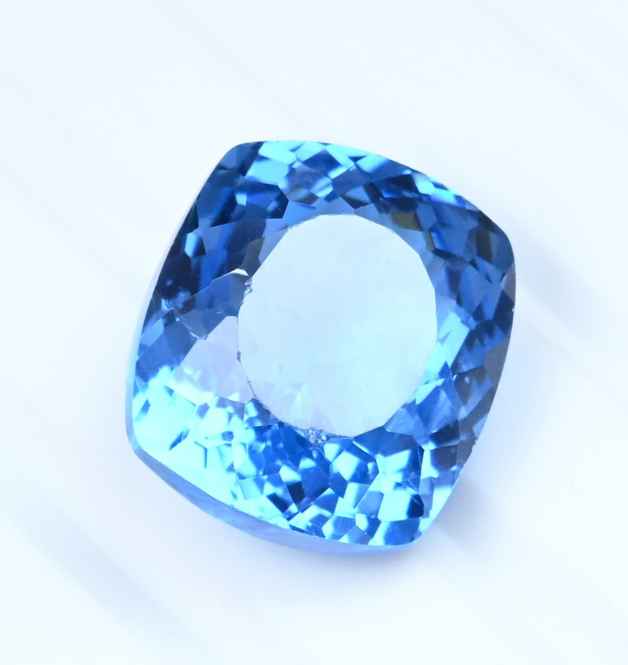 22.65 Ct Natural Flawless Namibian Blue Jeremejevite Cushion Certified Gemstone