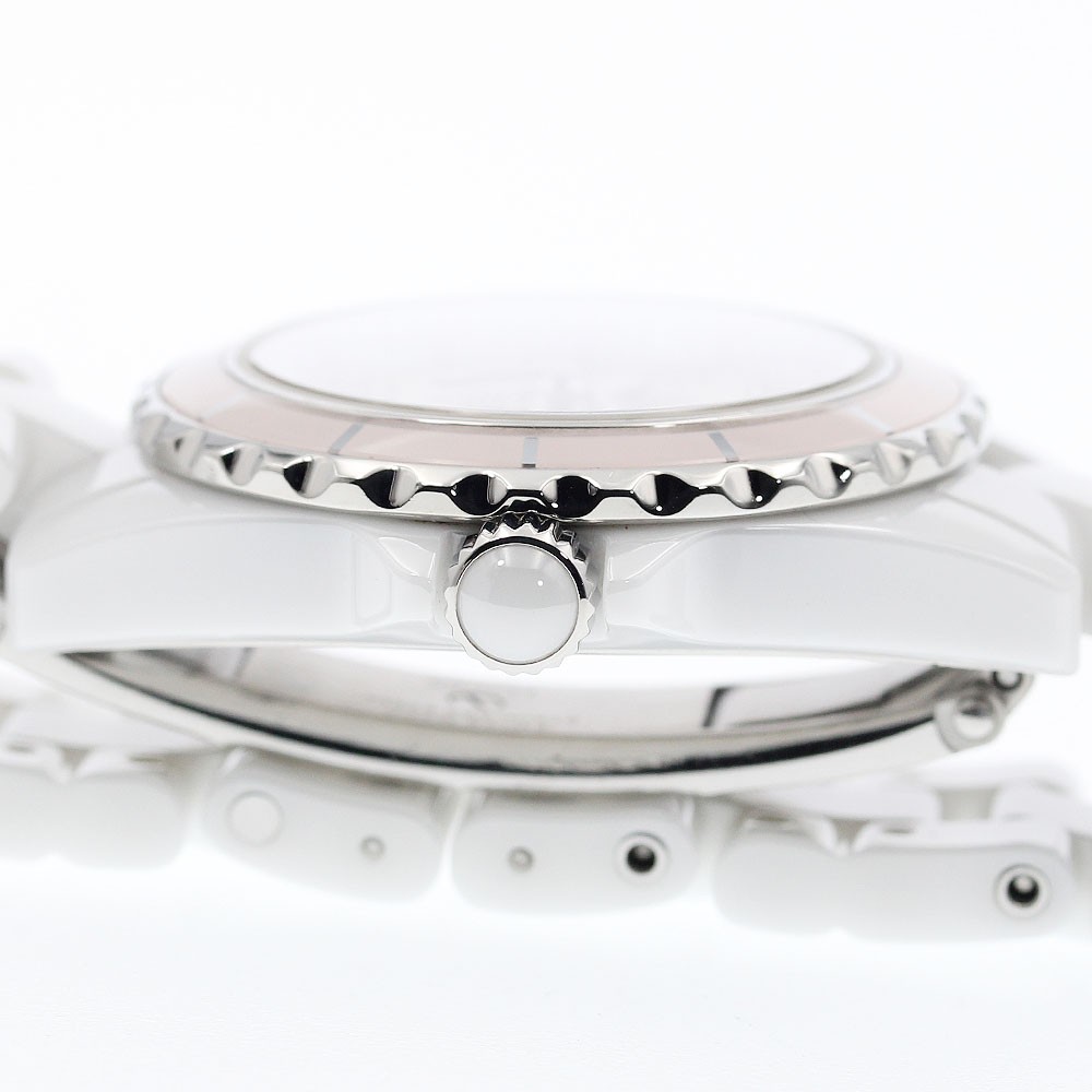 CHANEL J12 H4466 8P Diamond Soft Pink white Dial Quartz Ladies Watch_897251