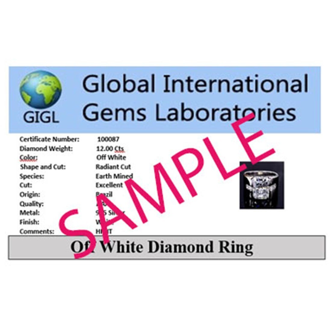 RARE 115.00 Ct Treated Round Cut White Diamond Solitaire Ring in 925 Silver