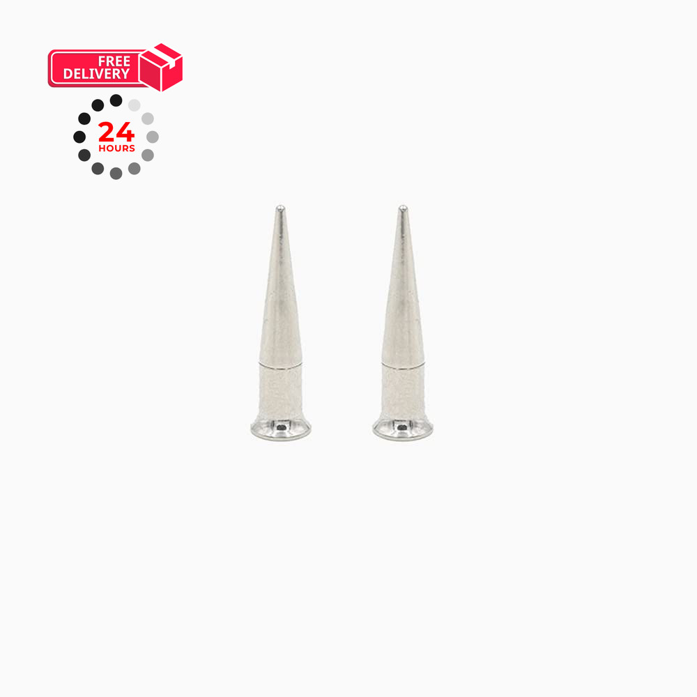 NewZenro Fashion Spike Ear 2 Stretching Tapers Plugs 316 Surgical 3mm, Black