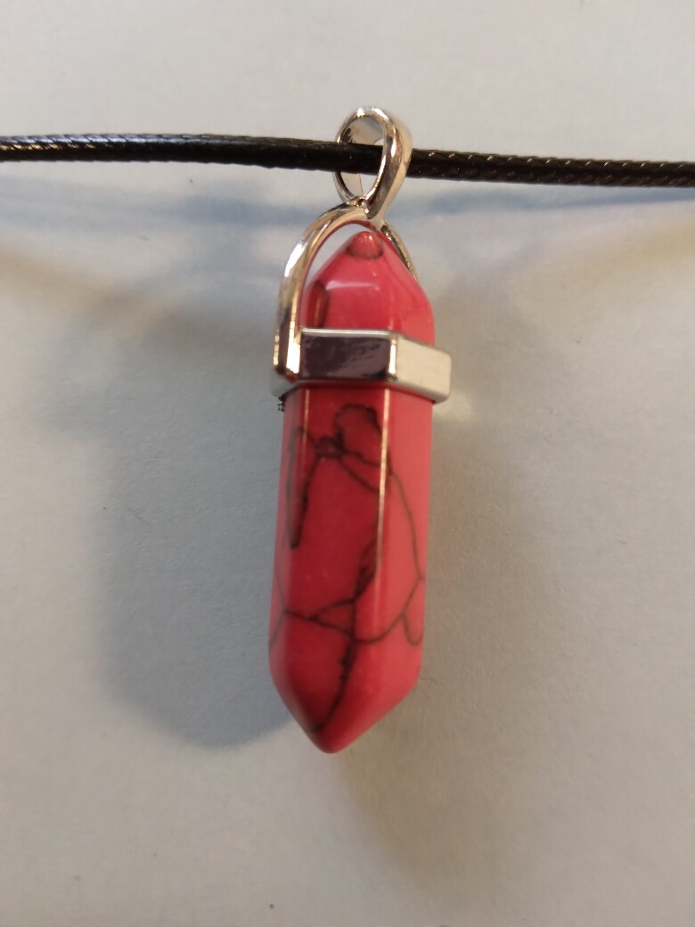 Red Gemstone on 17 1/2 – 19 1/2 inch Black Cord type necklace 249155