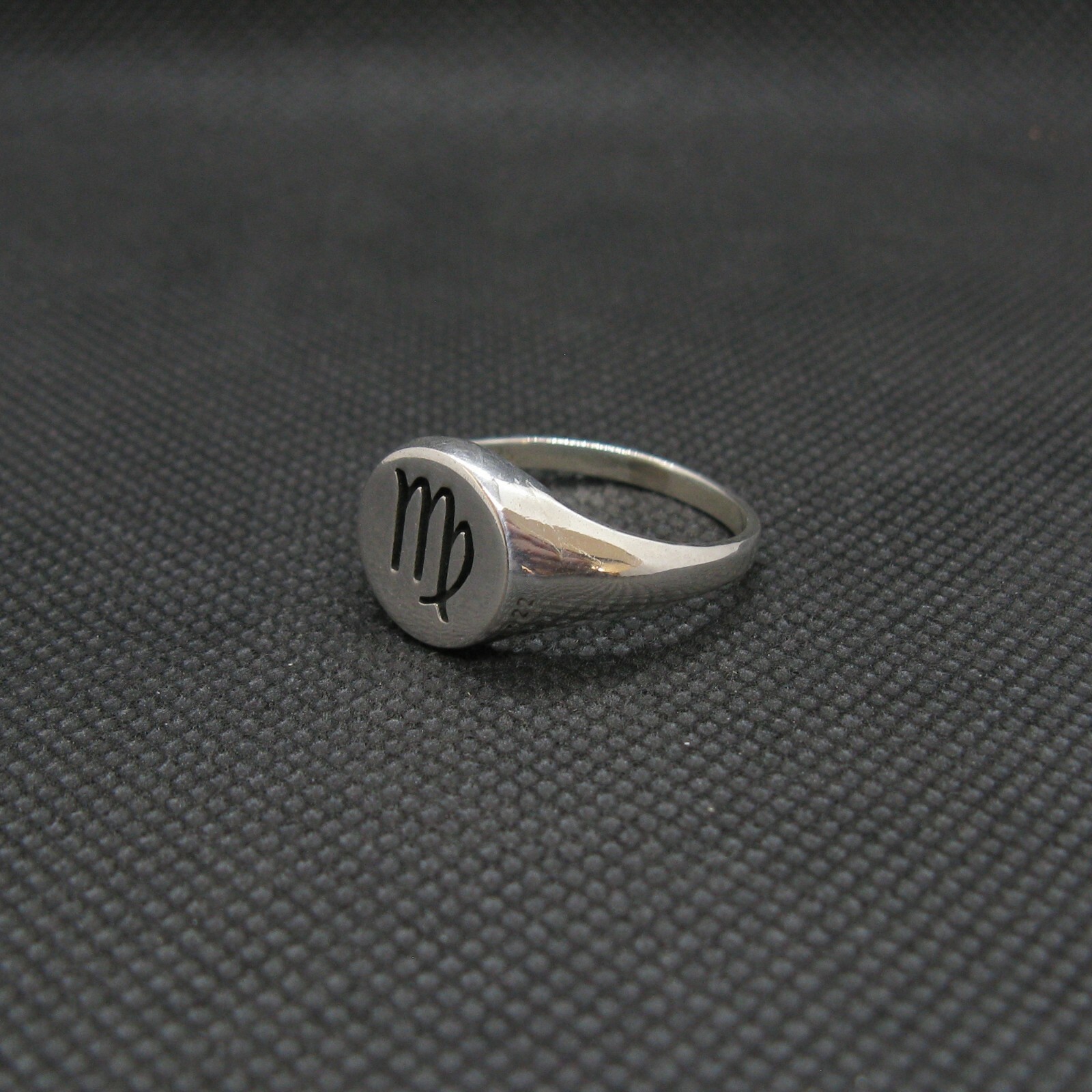 Sterling Silver Mens Ring Solid Stamped 925 Zodiac Sign Virgin R002130