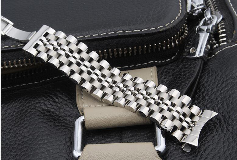 Curved Stainless Steel Bracelet Butterfly Clasp Replacement Watch Band Strap