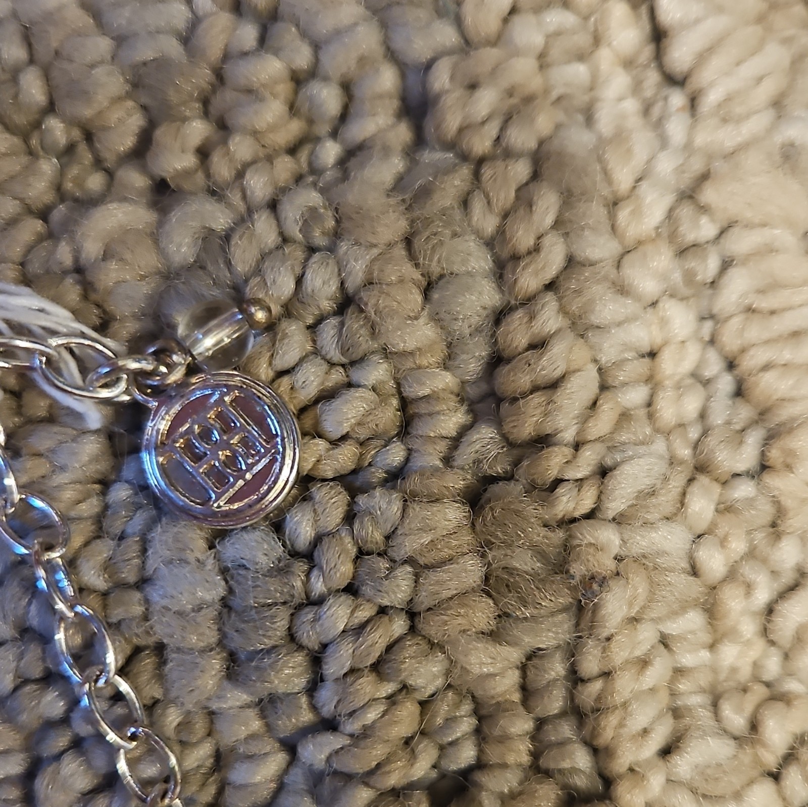 Ann Taylor LOFT Signed Silver Tone Blue Cushion Link Cable Chain Necklace
