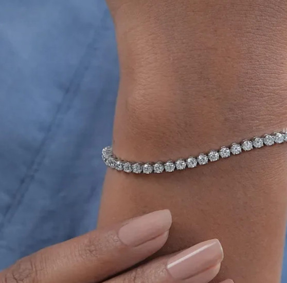 Best Quality Limited Sale !Round Natural Diamond Tennis Bracelet 14k White Gold